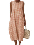 Nexalift Margaux Drop-Waist Linen Dress — Nexalift